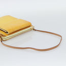 LOUIS VUITTON Monogram Vernis Motto Pouch Lime Yellow M91059 LV Auth 192499-7