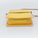 LOUIS VUITTON Monogram Vernis Motto Pouch Lime Yellow M91059 LV Auth 192499-5