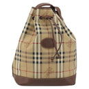 Burberrys Nova Check purse Shoulder Bag PVC Beige Gold Auth 192502-13