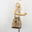 Burberrys Nova Check purse Shoulder Bag PVC Beige Gold Auth 192502-23