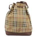 Burberrys Nova Check purse Shoulder Bag PVC Beige Gold Auth 192502-2
