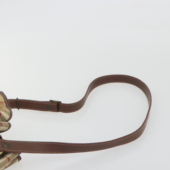 Burberrys Nova Check purse Shoulder Bag PVC Beige Gold Auth 192502