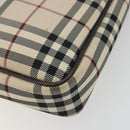 BURBERRY Nova Check Shoulder Bag Canvas Beige Silver Auth 192504-15