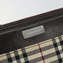 BURBERRY Nova Check Shoulder Bag Canvas Beige Silver Auth 192504-11
