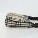 BURBERRY Nova Check Shoulder Bag Canvas Beige Silver Auth 192504-3