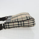 BURBERRY Nova Check Shoulder Bag Canvas Beige Silver Auth 192504-4