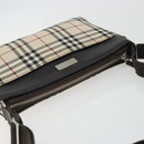 BURBERRY Nova Check Shoulder Bag Canvas Beige Silver Auth 192504-6