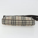 BURBERRY Nova Check Shoulder Bag Canvas Beige Silver Auth 192504-5