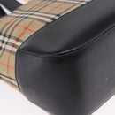 BURBERRY Nova Check Hand Bag Canvas Beige Gold Auth 192505-16