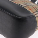 BURBERRY Nova Check Hand Bag Canvas Beige Gold Auth 192505-9