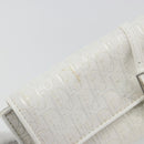 Christian Dior Trotter Canvas Roll Up Pouch White Silver Auth 192517A-13