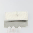 Christian Dior Trotter Canvas Roll Up Pouch White Silver Auth 192517A-14