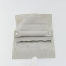 Christian Dior Trotter Canvas Roll Up Pouch White Silver Auth 192517A-15