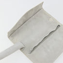 Christian Dior Trotter Canvas Roll Up Pouch White Silver Auth 192517A-18