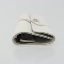 Christian Dior Trotter Canvas Roll Up Pouch White Silver Auth 192517A-4