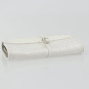 Christian Dior Trotter Canvas Roll Up Pouch White Silver Auth 192517A-6