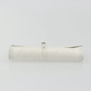 Christian Dior Trotter Canvas Roll Up Pouch White Silver Auth 192517A-7