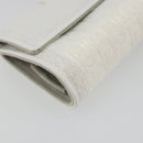 Christian Dior Trotter Canvas Roll Up Pouch White Silver Auth 192517A-9