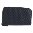 GUCCI Micro GG Canvas Guccissima Wallet Leather Navy Silver 544473 Auth 192518A-1