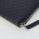 GUCCI Micro GG Canvas Guccissima Wallet Leather Navy Silver 544473 Auth 192518A-10