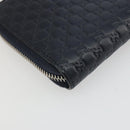 GUCCI Micro GG Canvas Guccissima Wallet Leather Navy Silver 544473 Auth 192518A-11