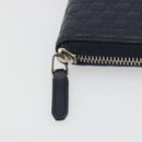 GUCCI Micro GG Canvas Guccissima Wallet Leather Navy Silver 544473 Auth 192518A-12