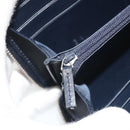 GUCCI Micro GG Canvas Guccissima Wallet Leather Navy Silver 544473 Auth 192518A-16