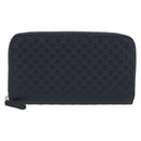 GUCCI Micro GG Canvas Guccissima Wallet Leather Navy Silver 544473 Auth 192518A-2