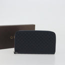 GUCCI Micro GG Canvas Guccissima Wallet Leather Navy Silver 544473 Auth 192518A-20