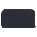 GUCCI Micro GG Canvas Guccissima Wallet Leather Navy Silver 544473 Auth 192518A-3