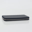 GUCCI Micro GG Canvas Guccissima Wallet Leather Navy Silver 544473 Auth 192518A-6