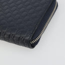 GUCCI Micro GG Canvas Guccissima Wallet Leather Navy Silver 544473 Auth 192518A-8