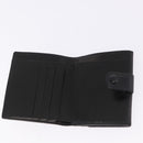 CHANEL Trifold Wallet Lamb Skin Black Gold CC Auth 192521V-17