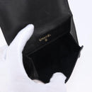 CHANEL Trifold Wallet Lamb Skin Black Gold CC Auth 192521V-9
