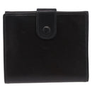 CHANEL Trifold Wallet Lamb Skin Black Gold CC Auth 192521V-2