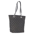 GUCCI GG Canvas Tote Bag Black Silver 31244 Auth 192522-1