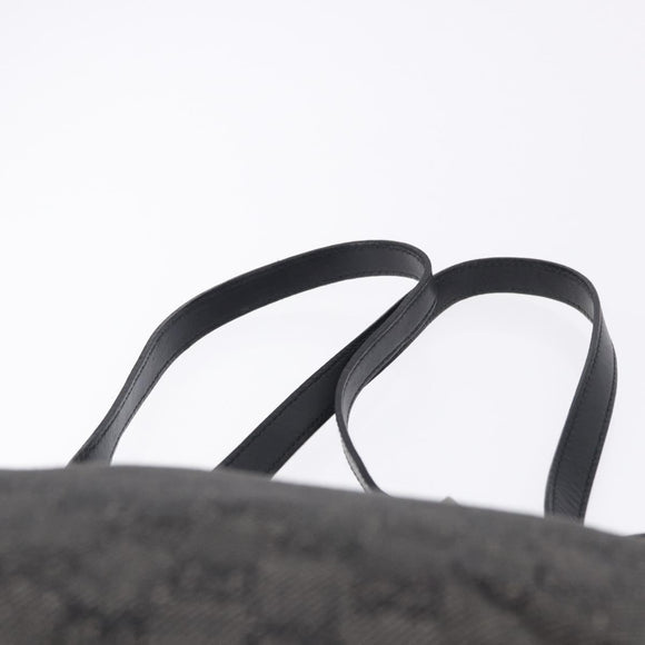 GUCCI GG Canvas Tote Bag Black Silver 31244 Auth 192522