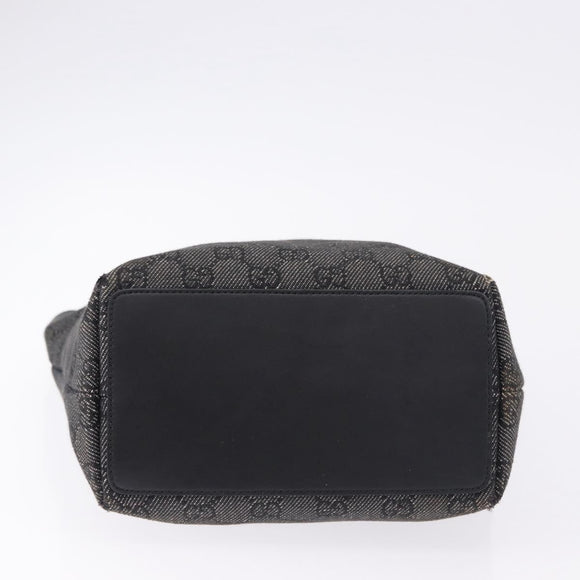 GUCCI GG Canvas Tote Bag Black Silver 31244 Auth 192522