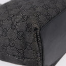 GUCCI GG Canvas Tote Bag Black Silver 31244 Auth 192522-15