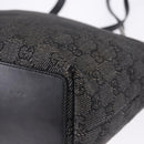 GUCCI GG Canvas Tote Bag Black Silver 31244 Auth 192522-17