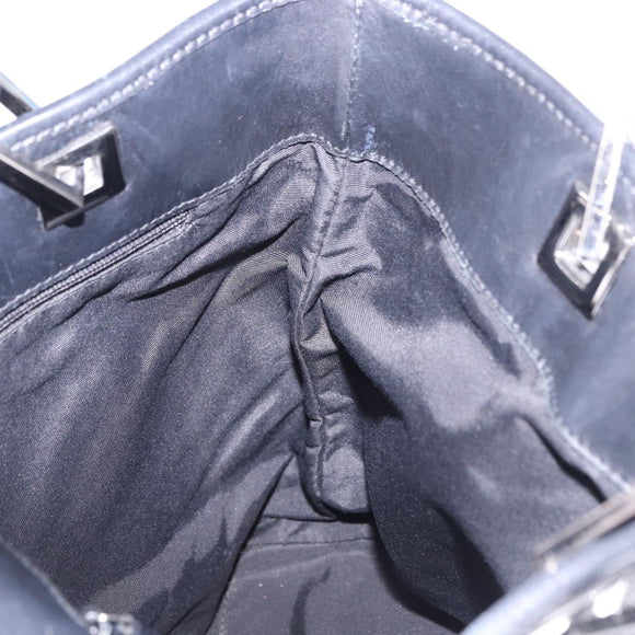GUCCI GG Canvas Tote Bag Black Silver 31244 Auth 192522