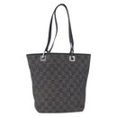 GUCCI GG Canvas Tote Bag Black Silver 31244 Auth 192522-13
