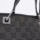 GUCCI GG Canvas Tote Bag Black Silver 31244 Auth 192522-3