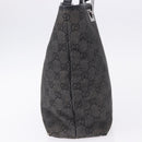 GUCCI GG Canvas Tote Bag Black Silver 31244 Auth 192522-6