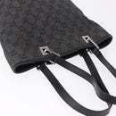 GUCCI GG Canvas Tote Bag Black Silver 31244 Auth 192522-8