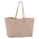 FENDI Zucchino Canvas Tote Bag Pink Gold Auth 192523-1