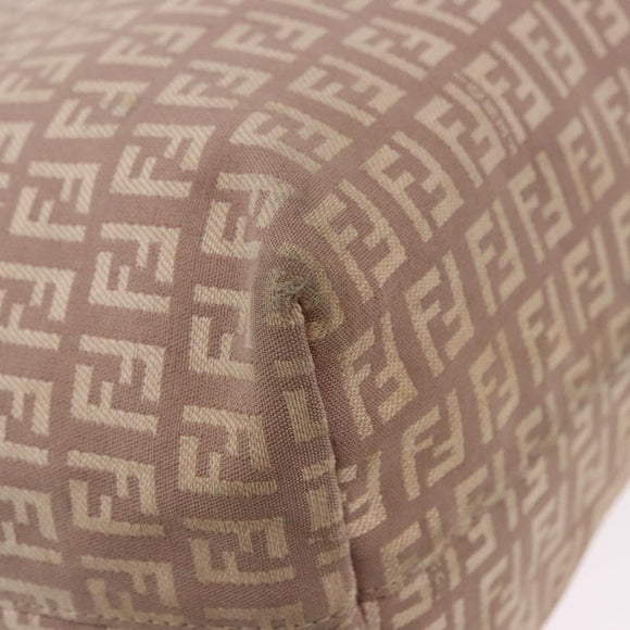 FENDI Zucchino Canvas Tote Bag Pink Gold Auth 192523