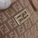 FENDI Zucchino Canvas Tote Bag Pink Gold Auth 192523-18