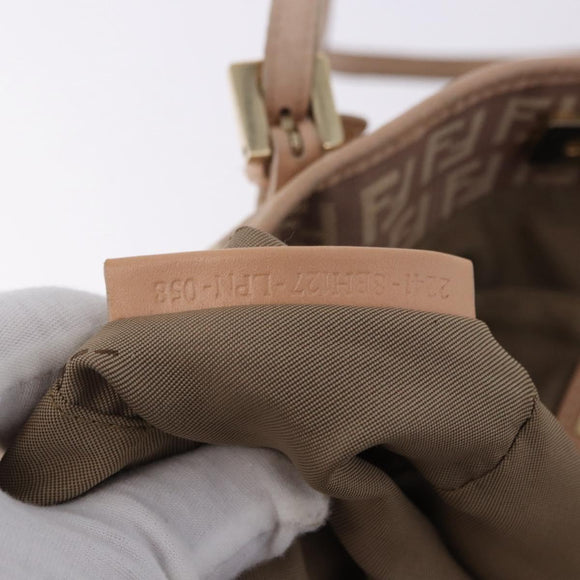 FENDI Zucchino Canvas Tote Bag Pink Gold Auth 192523