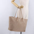 FENDI Zucchino Canvas Tote Bag Pink Gold Auth 192523-23